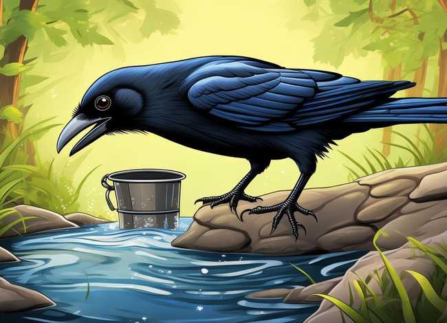 少儿故事乌鸦喝水视频 少儿英语故事 乌鸦喝水
