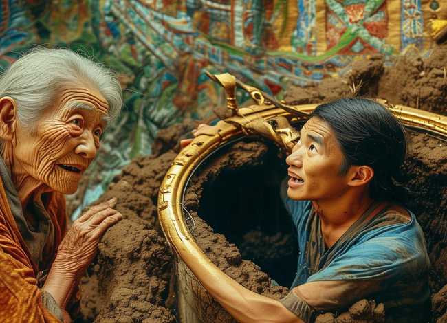 太阳山捡金子故事;一幅壮锦中老妈妈的钻井是谁找回来的 太阳山捡金子故事;一幅壮锦中老妈妈的钻井是谁找回来的