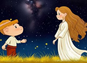 幼儿故事连环画简笔画；牛郎织女初见连环画(简)