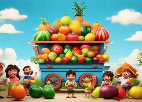 水果车绘本 幼儿认知绘本-水果(大卡)内容简介