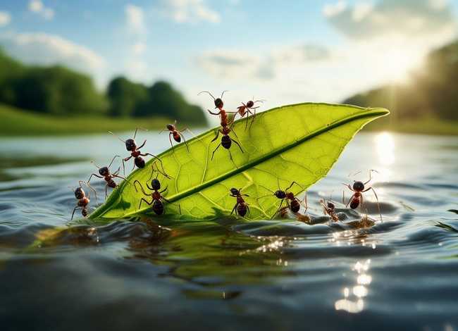 蚂蚁过河的故事条理是啥；蚂蚁们乘树叶过河这是什么原理
