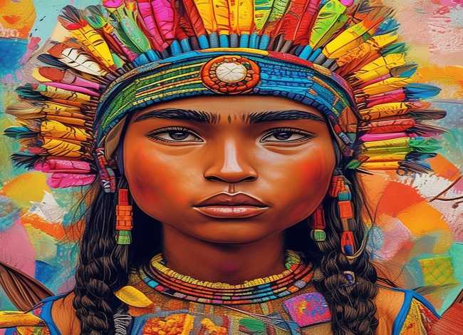 印第安人图片儿童画；《少儿画苑》儿童画赏析—别具一格的异域风情人物画!