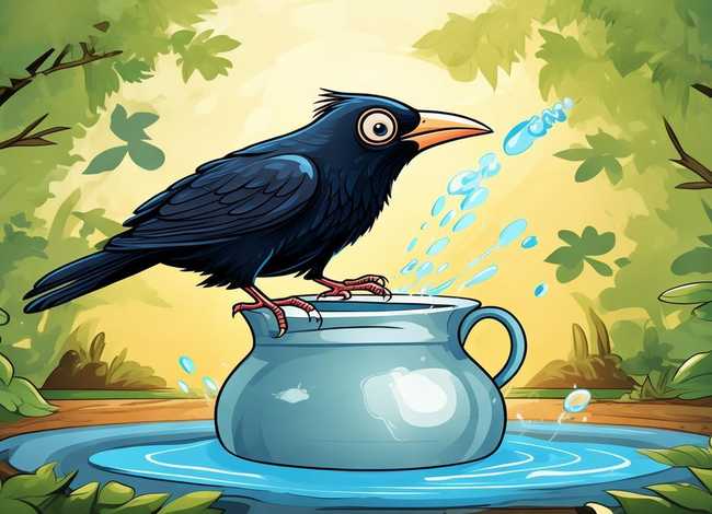 儿童表情绘本故事、《乌鸦喝水》绘本故事