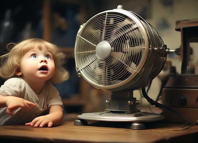 风扇有关的幼儿故事 - 早年有一个传说电风扇替代专用检测设备的笑话