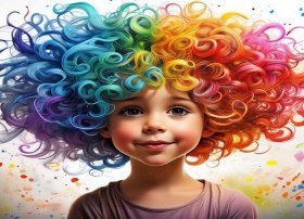 涂鸦儿童画；儿童画教程线条涂鸦与趣味形式《一头奇妙的卷发》