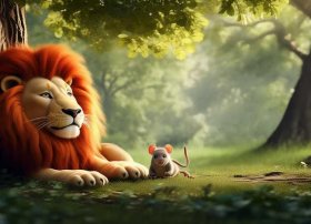 英文故事图文 - 狮子与老鼠英文绘本故事