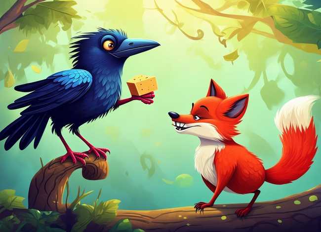 少儿英语故事比赛参赛作品,伊索寓言少儿英语小故事带翻译-乌鸦和狐狸 少儿英语故事比赛参赛作品,伊索寓言少儿英语小故事带翻译-乌鸦和狐狸