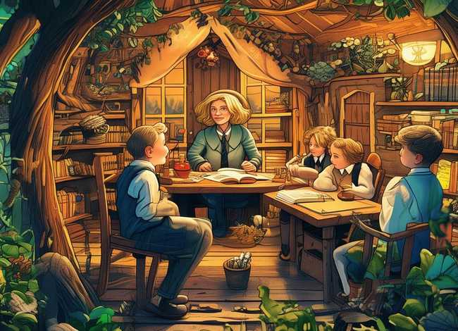 英文绘本插画手绘、树屋插画-人物JK罗琳告诉你如何把孩子培养成写作界的高手