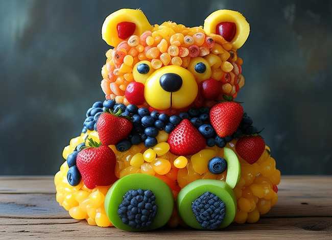 小熊水果图片;用水果可以摆出什么什么漂亮的造型 小熊水果图片;用水果可以摆出什么什么漂亮的造型