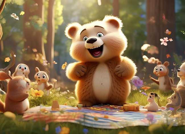 提问式儿童故事（托班教案-小熊请客）