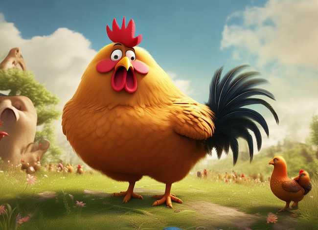 小朋友的动物故事 - 幼儿动物故事-爱说大话的小公鸡