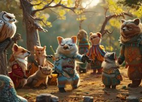 多角色故事表演；多角色的寓言故事