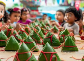 端午节画粽子儿童画、端午节粽子的画法