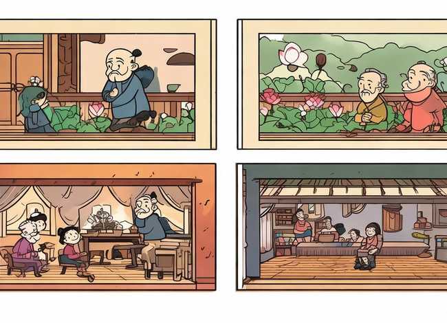 连环画故事简单又漂亮 成语故事连环画(四格)