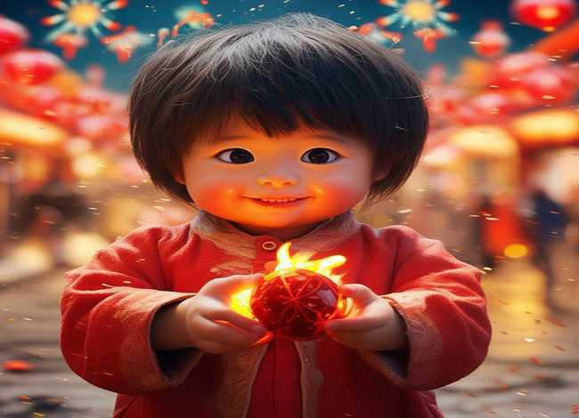 儿童放鞭炮简笔画图片，新春放鞭炮的小孩简笔画