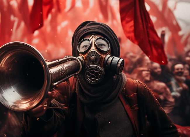 红色革命小故事简笔画；吹冲锋号的人怎么画