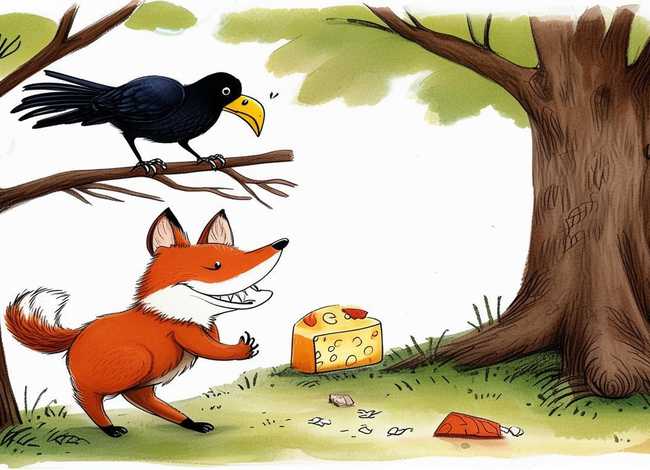 故事2乌鸦和狐狸；寓言故事乌鸦与狐狸的故事