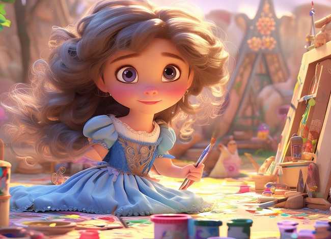 幼儿画画故事;幼儿启蒙故事-爱画画的公主 幼儿画画故事;幼儿启蒙故事-爱画画的公主