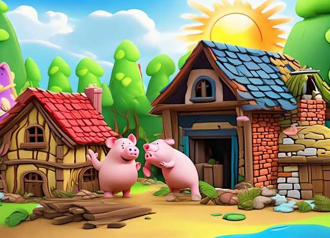 三只小猪动画片免费观看儿童故事，三只小猪盖房子故事文字