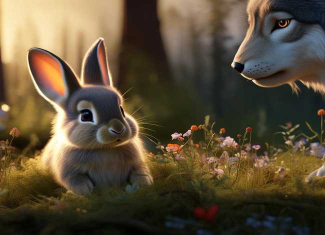 狼和兔子的故事完整版（小兔子和大灰狼的故事睡前故事 关于小兔子和大灰狼的故事睡前故事）