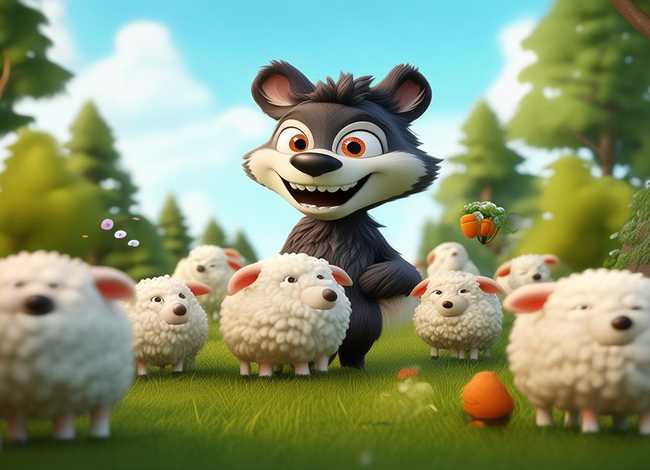 关于狼的故事儿童视频 - 儿童狼吃羊的故事