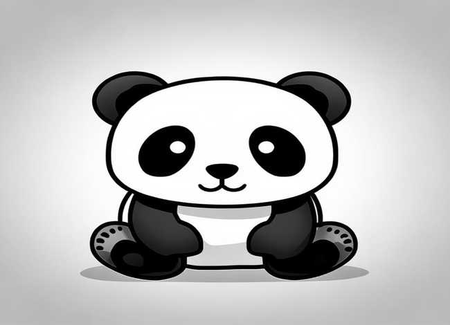 儿童黑白画可爱(黑白简笔插画-黑白色的大熊猫上色简笔画要怎么画) 儿童黑白画可爱(黑白简笔插画-黑白色的大熊猫上色简笔画要怎么画)