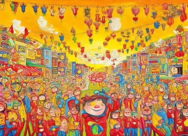 元宵节儿童画 - 闹元宵儿童画的画法 元宵节儿童画 - 闹元宵儿童画的画法