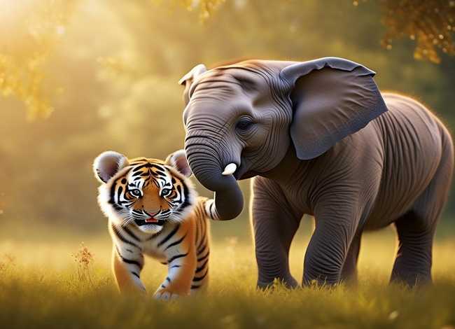 儿童老虎故事 - 儿童睡前童话小故事-老虎和大象 儿童老虎故事 - 儿童睡前童话小故事-老虎和大象