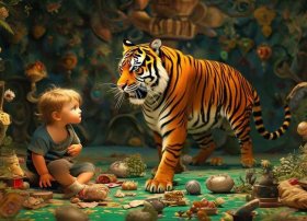 关于魔术的幼儿故事 - 魔术老虎能变的魔术有多少种,它的主人究竟是何人