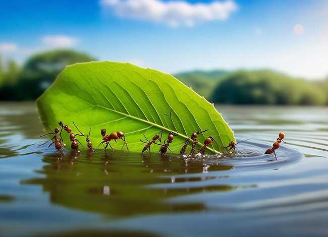 蚂蚁过河的故事条理是啥；蚂蚁们乘树叶过河这是什么原理