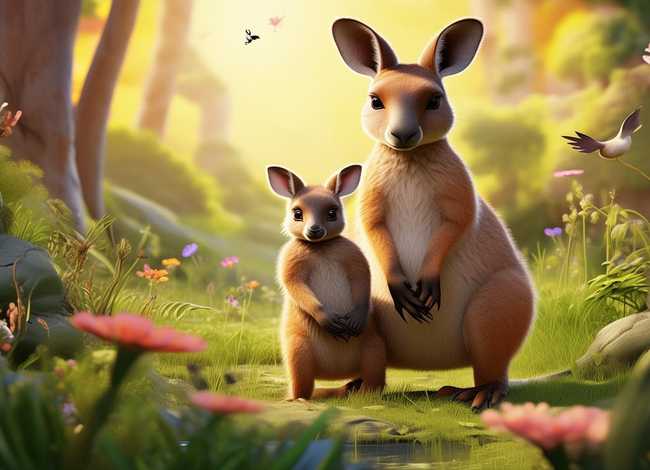 袋鼠小故事，童话故事-小袋鼠