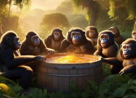 猩猩故事文字版，猩猩好酒寓言故事