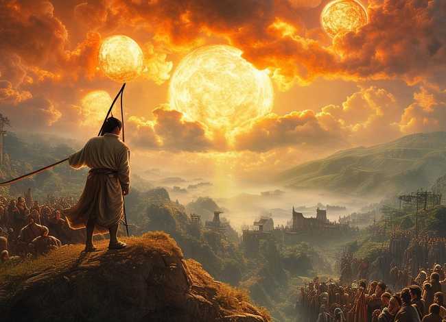 后羿射日儿童故事视频 - 后羿射日四字成语故事