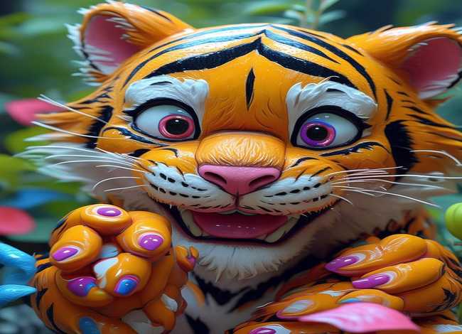 豹卡通绘画、双手可以画成什么