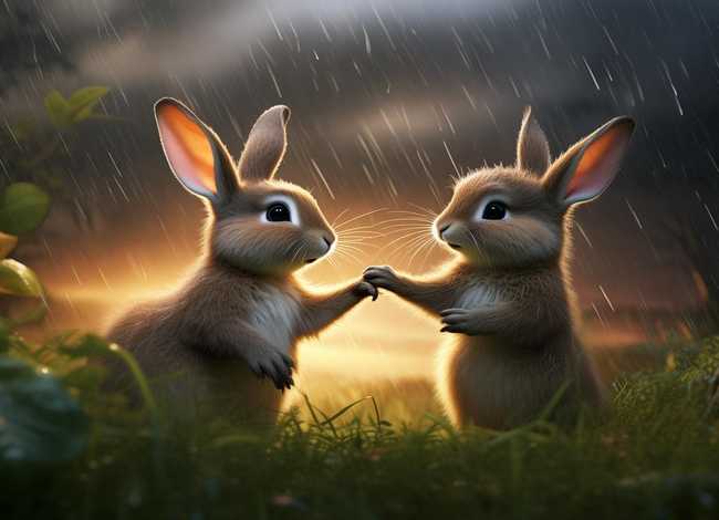 小袋鼠的故事完整版 小兔子帮助小袋鼠躲雨的故事