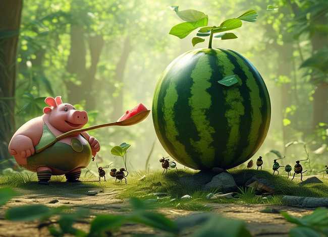 讲故事猪八戒吃西瓜；【小蚂蚁故事】猪八戒吃西瓜