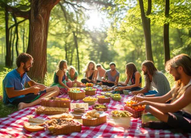 简短的写一段野餐故事；一起去野餐内容简介