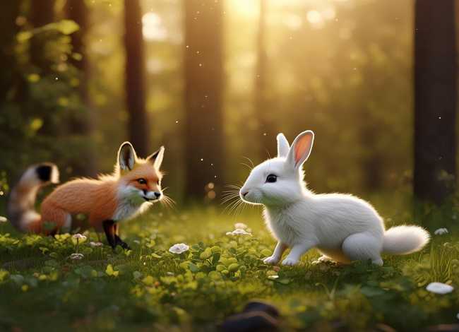 童话片狼和兔子；大灰狼和小白兔的故事睡前故事(三篇)