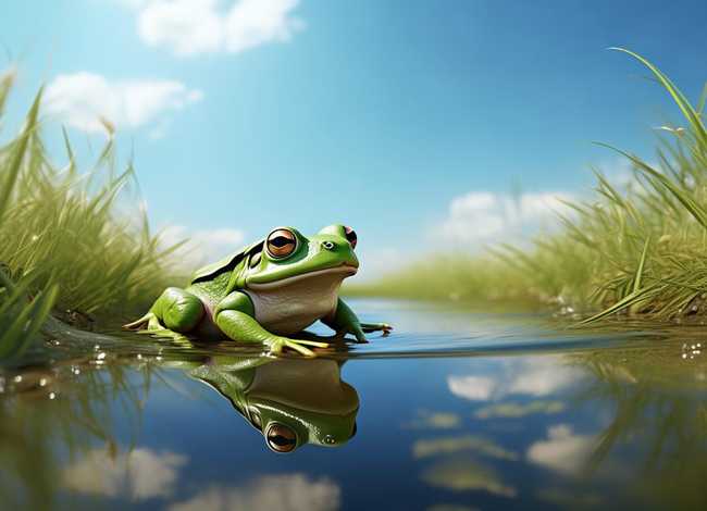 井底之蛙的图片大全 成语故事井底之蛙图片