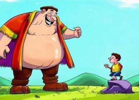 小朋友故事画 - 大大大和小小小历险记简笔画