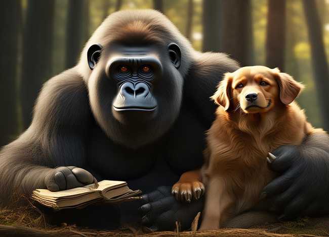 猩猩和狗的故事 - 日本那个猩猩和一只狗的故事是什么来着