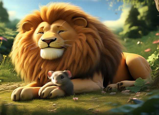 英语幼儿童话故事0--3岁、经典英文童话故事  《The lion and the Mouse》狮子和小老鼠