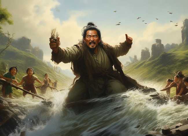 儿童有关大禹治水的故事；神话故事大禹治水缩写(200~400字)