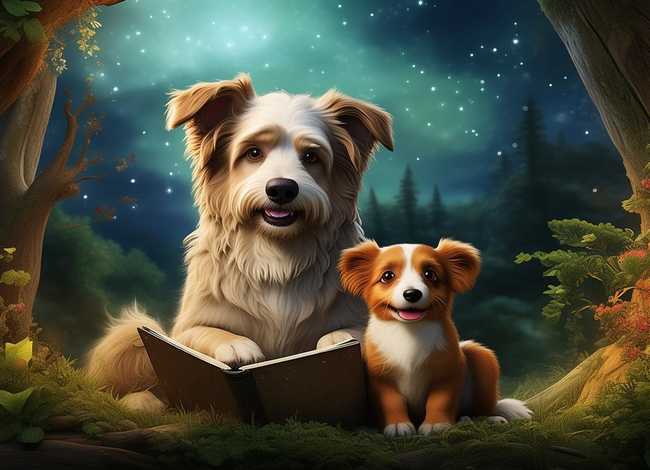 大狗的故事；童话故事“大狗和小狗”的读后感怎样写