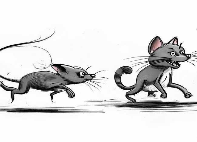 儿童故事猫和老鼠画（简笔画  汤姆猫和杰瑞鼠）