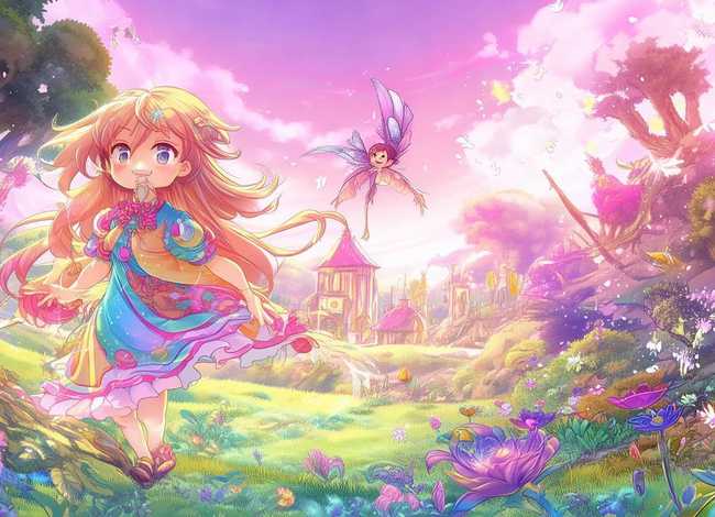 颜色小精灵儿童绘本故事；米雅的精灵王国阿莫主角