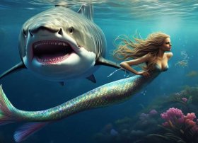 美人鱼大鲨鱼的故事；世界上正的有美人鱼么(要有相关数据)