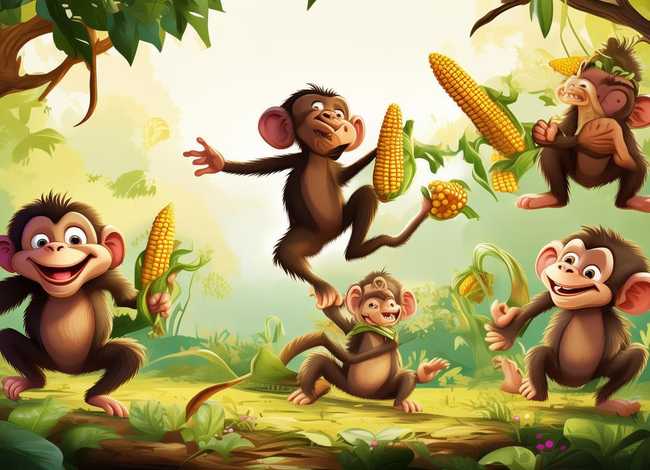 猴子掰玉米的故事全文；猴子掰玉米故事的中英文