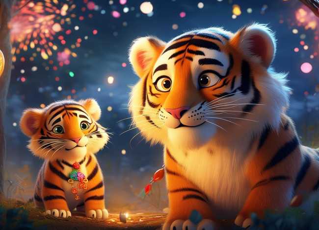 老虎过新年儿童故事，虎年遇到小老虎 儿童睡前童话小故事 讲故事文字版大全