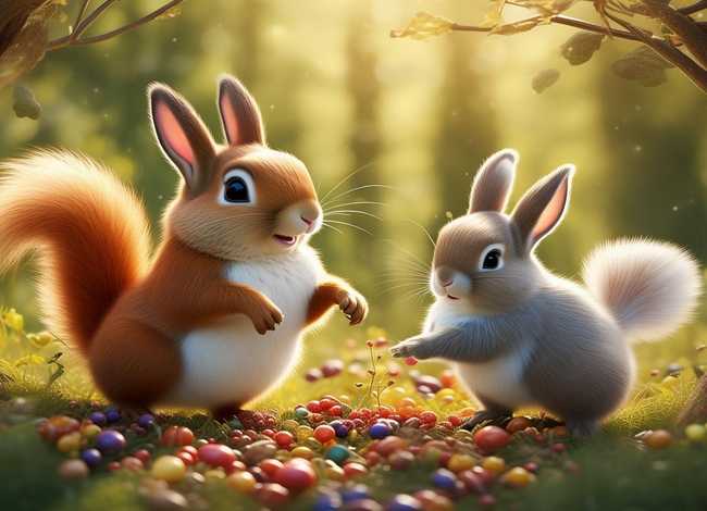 儿童故事大尾巴松鼠小尾巴兔（最好吃的儿童故事）